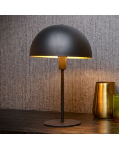 Black table lamp modern, Siemon, with switch