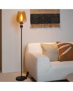 Amber floor lamp retro, Ilona, with switch