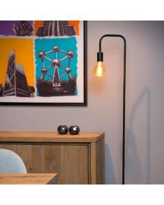 Black floor lamp modern, Lorin, with switch