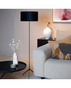 Black floor lamp modern, Tondo, with switch