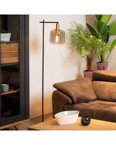 Grey floor lamp modern, Joanet, with switch