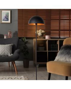Black floor lamp modern, Siemon, with switch