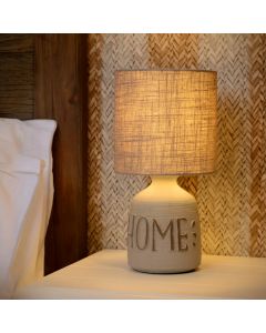 Ceramic table lamp grey, Cosby, with switch