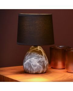 Ceramic table lamp white, Marmo, with switch