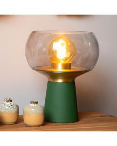 Green table lamp retro, Farris, with switch