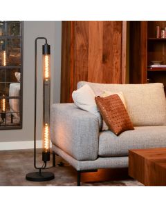 Black floor lamp modern, Calixt, with switch