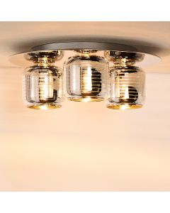 Chrome flush ceiling light modern, Eryn