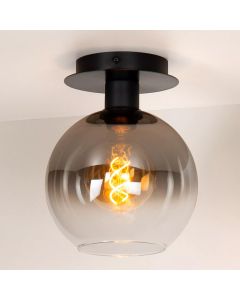Grey flush ceiling light retro, Marius