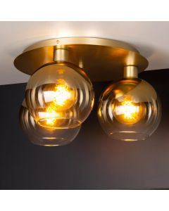 Golden flush ceiling light retro, Marius