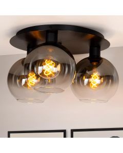 Grey flush ceiling light retro, Marius