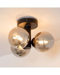 Black bathroom ceiling light modern, Trudy, IP44