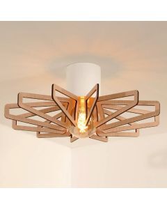 Modern flush ceiling light wood, Zidane