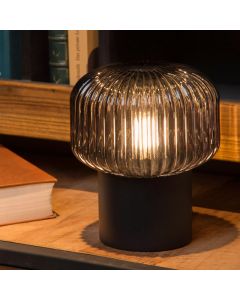 Grey table lamp retro, Jany, with switch