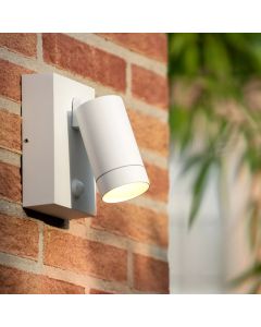 White outdoor wall light with motion sensor modern, Taylor, IP54