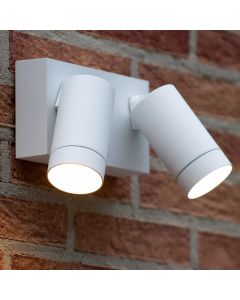 White outdoor wall light with motion sensor modern, Taylor, IP54