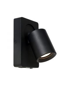 Black wall spotlight modern, Nigel, with switch
