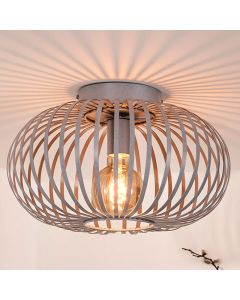 Grey flush ceiling light retro, Manuela