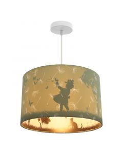 Fabric kids pendant light green, Butterfly