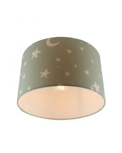 Fabric kid's ceiling light green, Stars