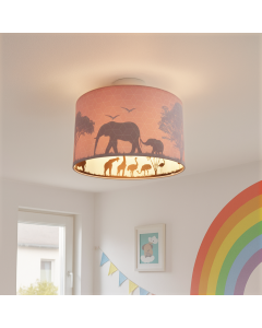 Fabric kid's ceiling light pink, Safari