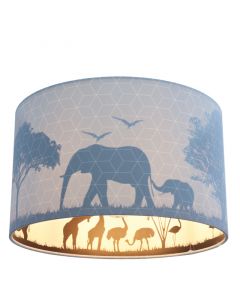 Fabric kid's ceiling light blue, Safari