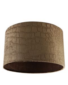 30 cm velvet lamp shade brown croco fabric, Emilius