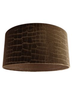 50 cm velvet lamp shade brown croco fabric, Emilius