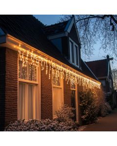 4M linkable icicle light, Black cord, IP67, 50 cm high - Warm white