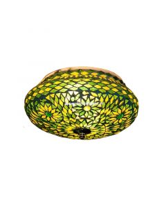 Green oriental flush ceiling light mosaic, Mimoun