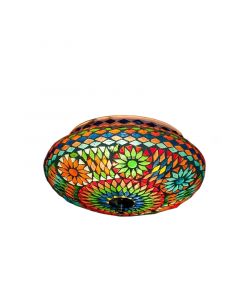 Multicoloured oriental flush ceiling light mosaic, Mimoun