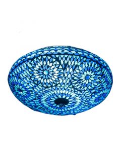 Blue oriental flush ceiling light mosaic, Louay