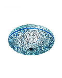 Blue oriental flush ceiling light mosaic, Annas