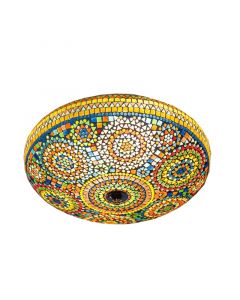 Multicoloured oriental flush ceiling light mosaic, Annas