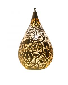White oriental pendant light filigree, Zina