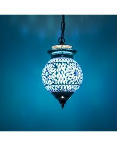 Blue oriental pendant light mosaic, Nisrin