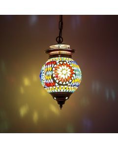 Multicoloured oriental pendant light mosaic, Nisrin