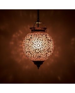 Purple oriental pendant light mosaic, Aziza