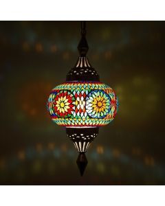 Multicoloured oriental pendant light mosaic, Aicha