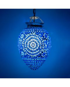 Blue oriental pendant light mosaic, Isa