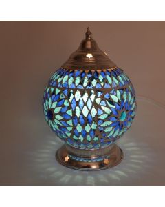 Blue oriental table lamp mosaic, Sabri