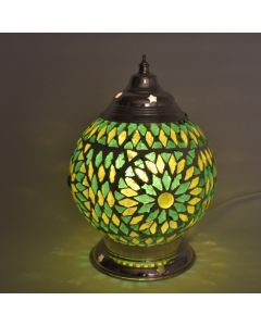 Green oriental table lamp mosaic, Sabri