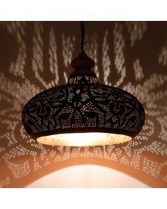 Black oriental pendant light filigree, Zina