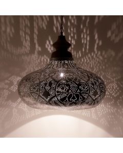 Silver oriental pendant light filigree, Zina