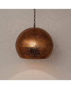 Copper oriental pendant light filigree, Kenza