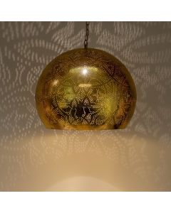 Golden oriental pendant light filigree, Kenza
