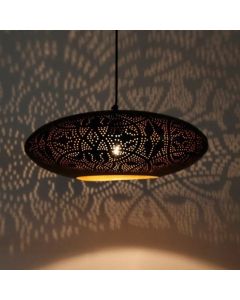Black oriental pendant light filigree, Zina