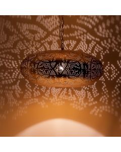 Golden oriental pendant light filigree, Zina