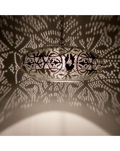 Silver oriental pendant light filigree, Zina