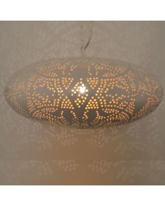 White oriental pendant light filigree, Zina