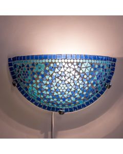 Blue oriental wall light mosaic, Haja